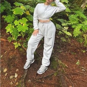 Cozy Ash Gray Cuffed Sweatpants